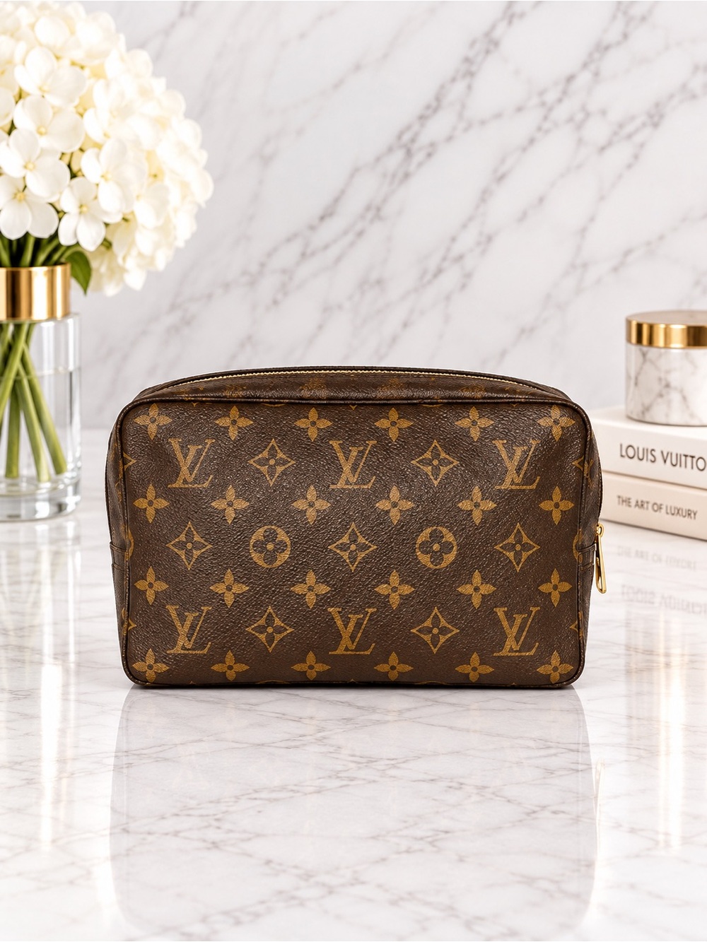 Louis Vuitton Monogram Trousse Toilette 23 Vintage Cosmetic Pouch Full Inclusion
